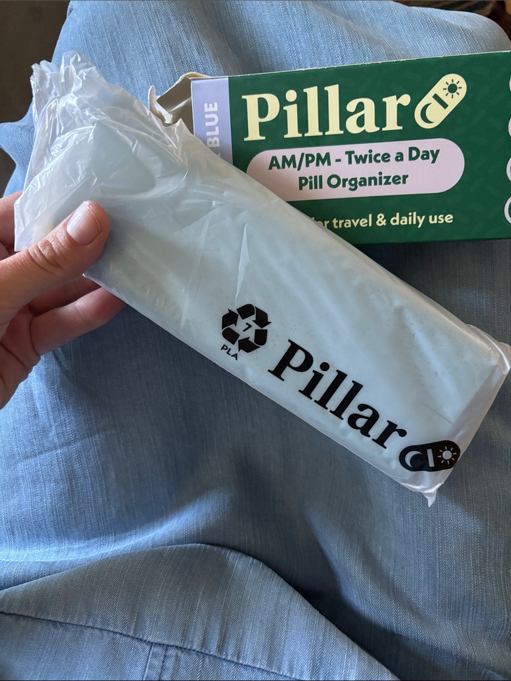 PILLAR AM/PM Twice a Day Pill Organizer - Powder Blue - Picture 4 of 14